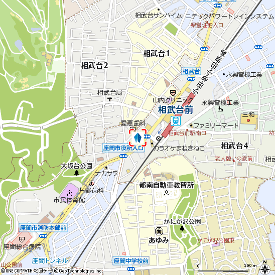 座間支店付近の地図